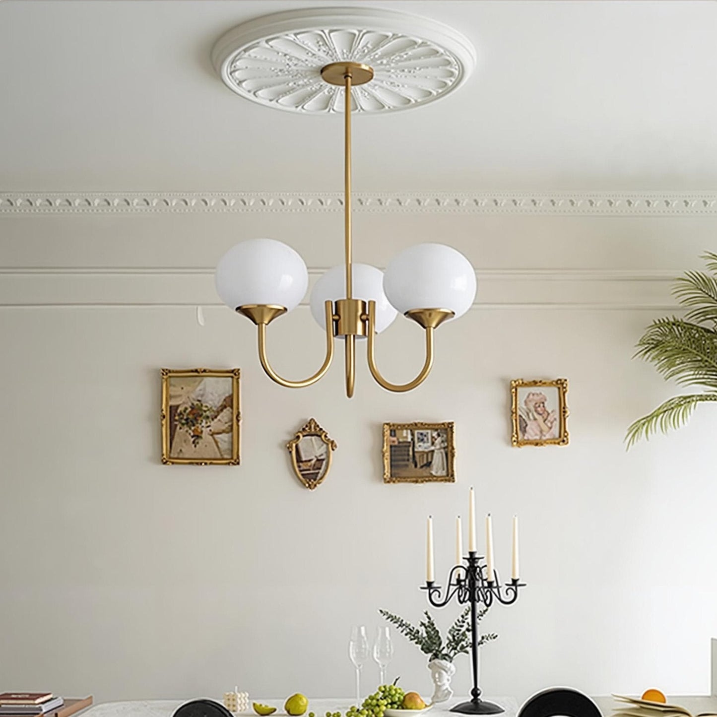 Candy Colour Gooseneck Globe Chandelier