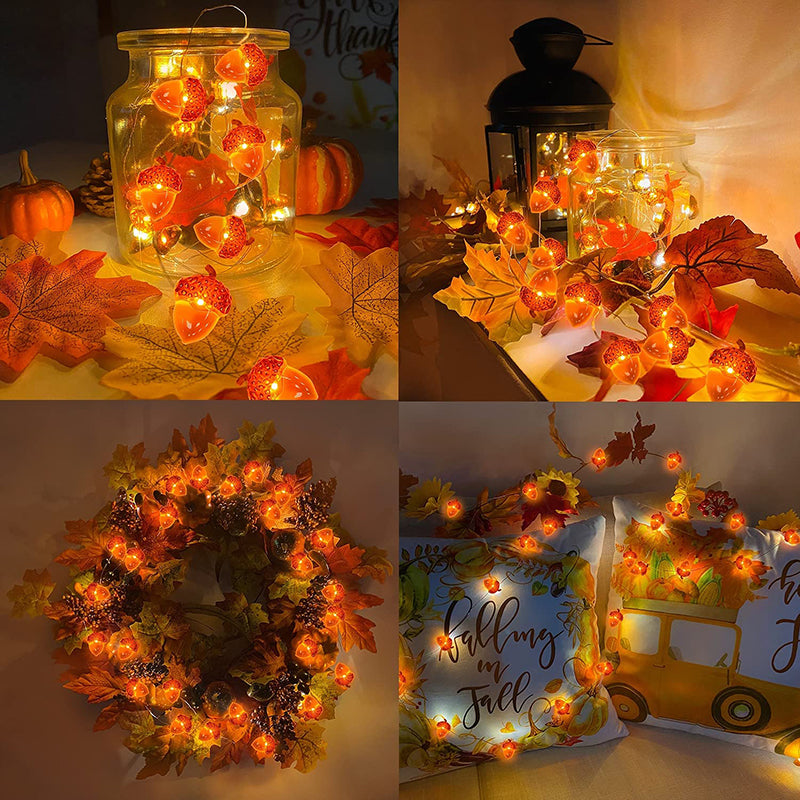 Acorn Harvest String Lights, Battery