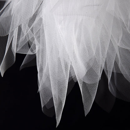 White Fabric Flower Pendant Light, 68cm
