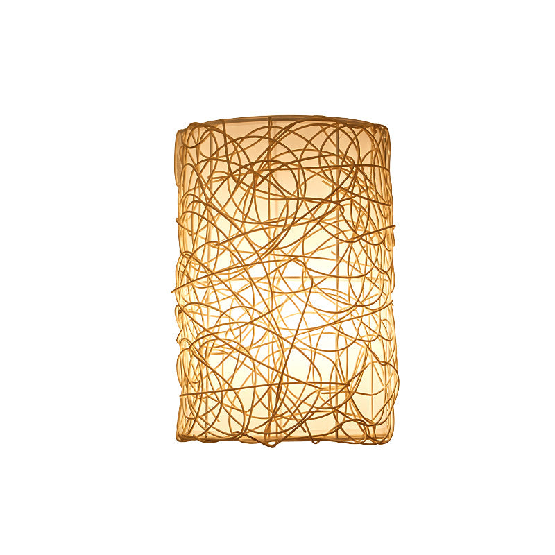 Rattan Boho Wall Sconce