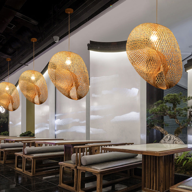 Woven Bamboo Pendant Light, 38-100cm
