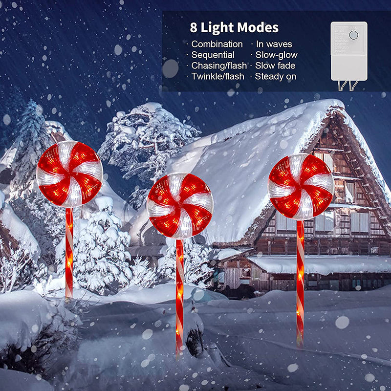 Candy Cane Christmas Path Lights
