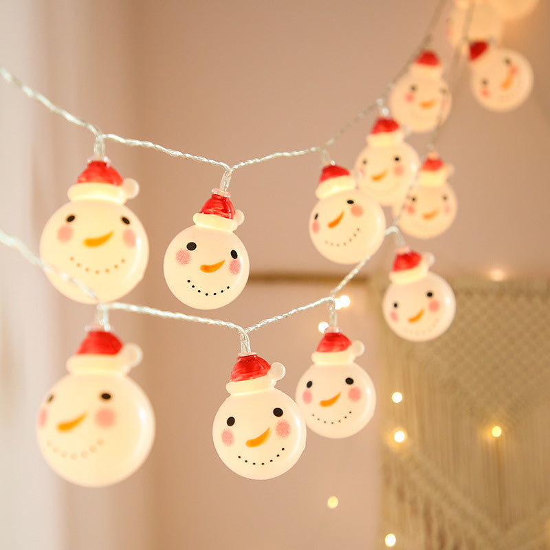 Snowman and Santa Christmas String Lights