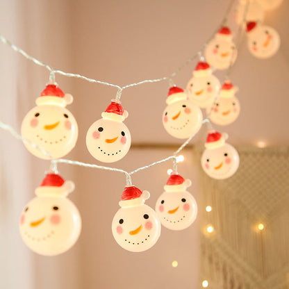 Snowman and Santa Christmas String Lights