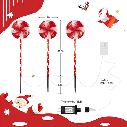 Candy Cane Christmas Path Lights