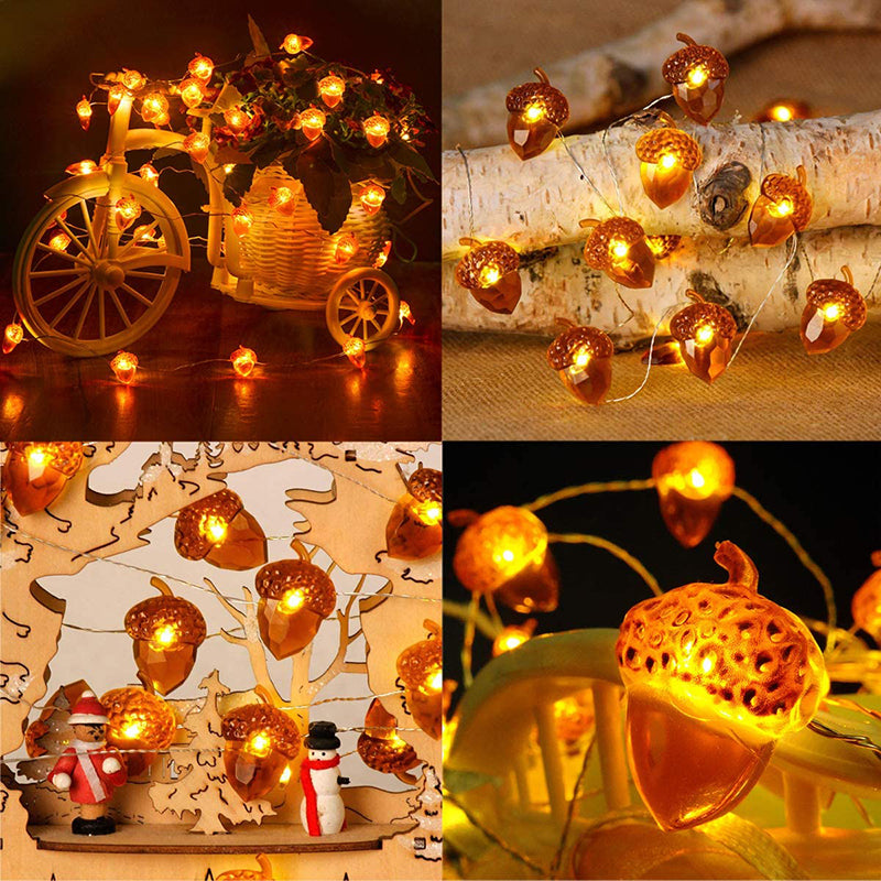 Acorn Harvest String Lights, Battery