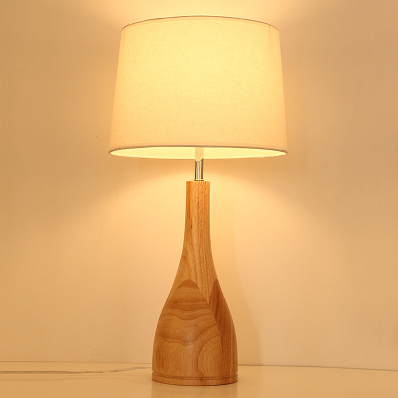 Wood Base Study Desk and Floor Lamp