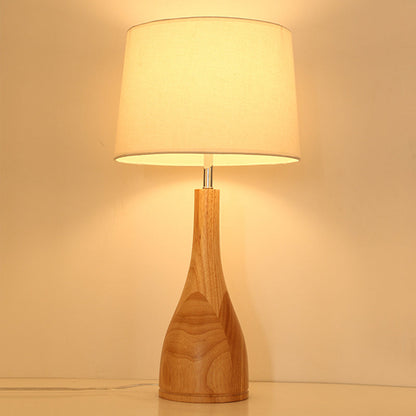 Wood Base Study Desk and Floor Lamp