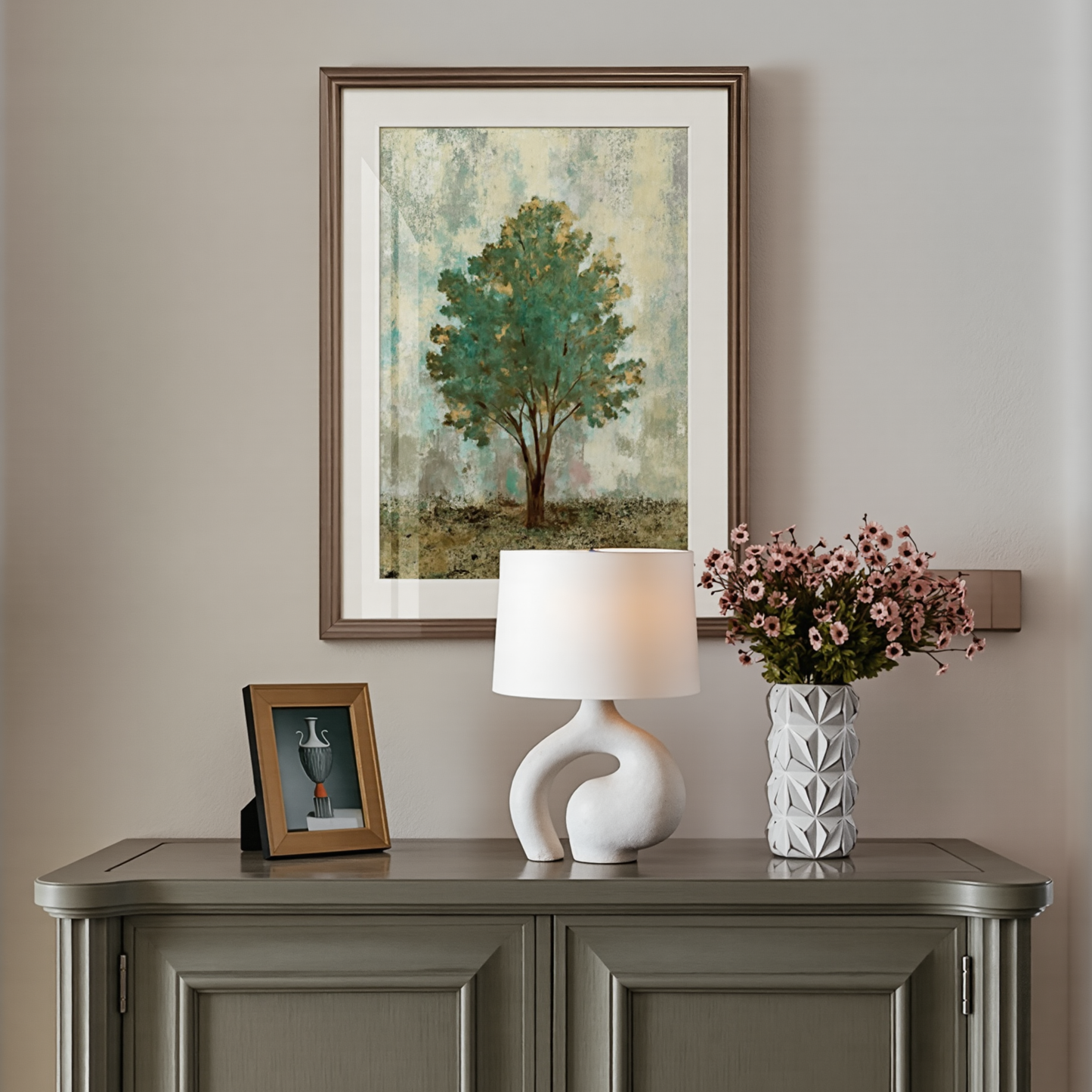 Biomorphic Textured Ceramic Table Lamp