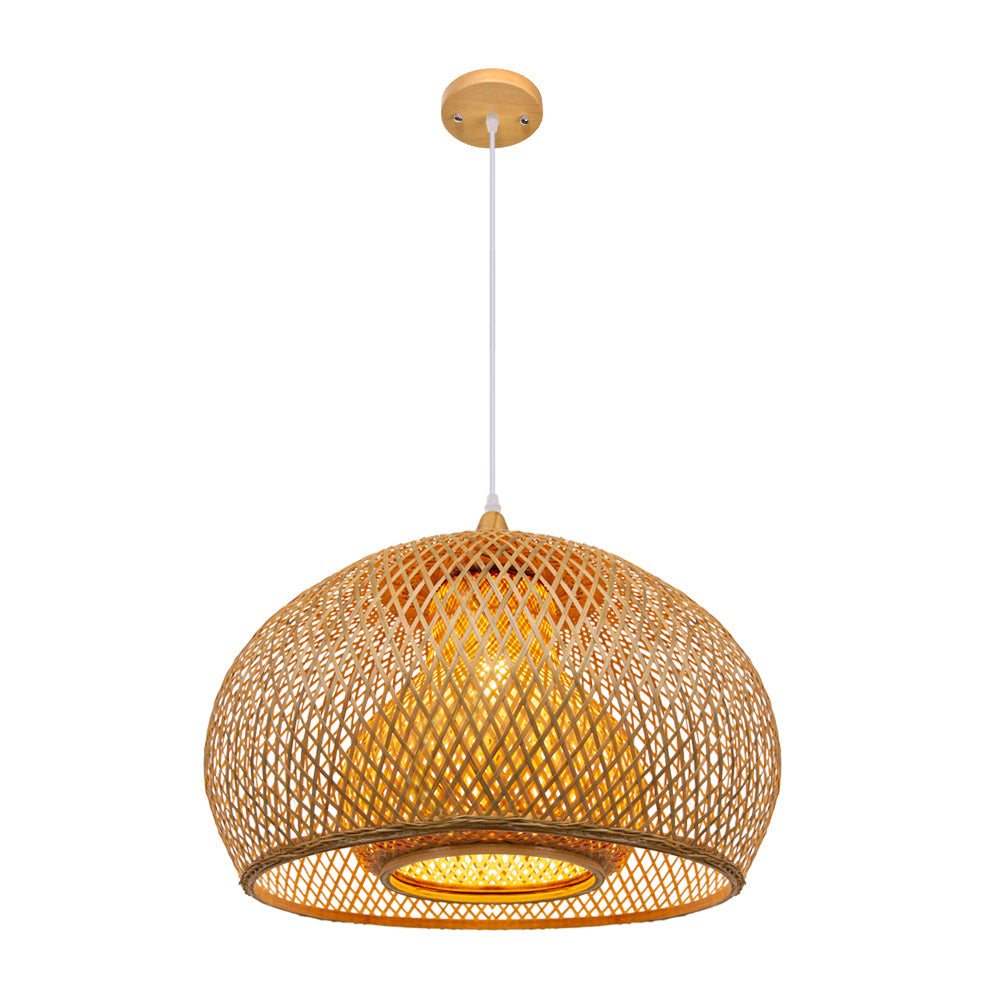 Double-Layer Hand-Woven Bamboo Pendant