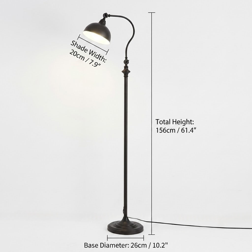 Adjustable Metal Reading Floor Lamp