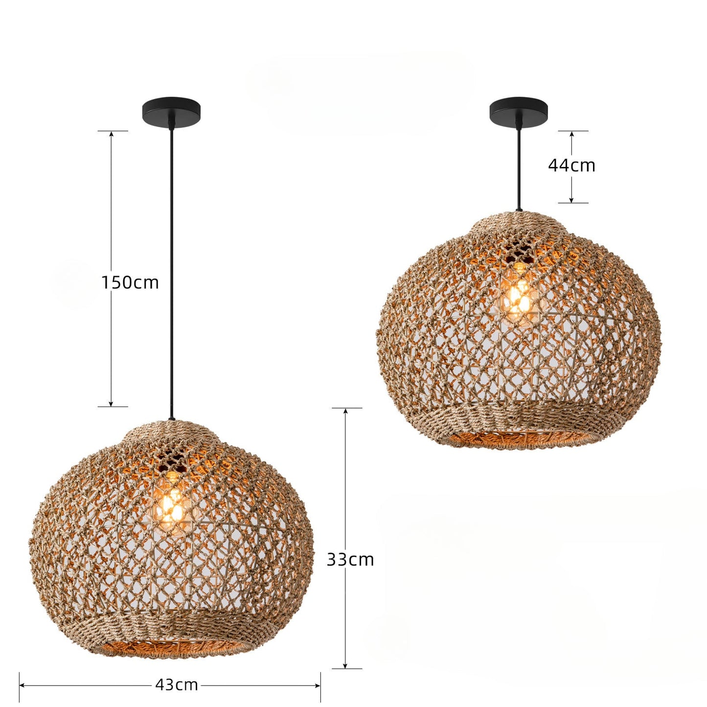 Handwoven Rattan Pendant Light