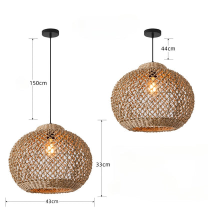 Handwoven Rattan Pendant Light