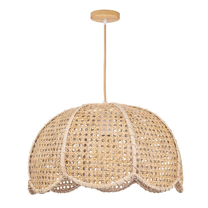 Rattan Scalloped Wavy Umbrella Dome