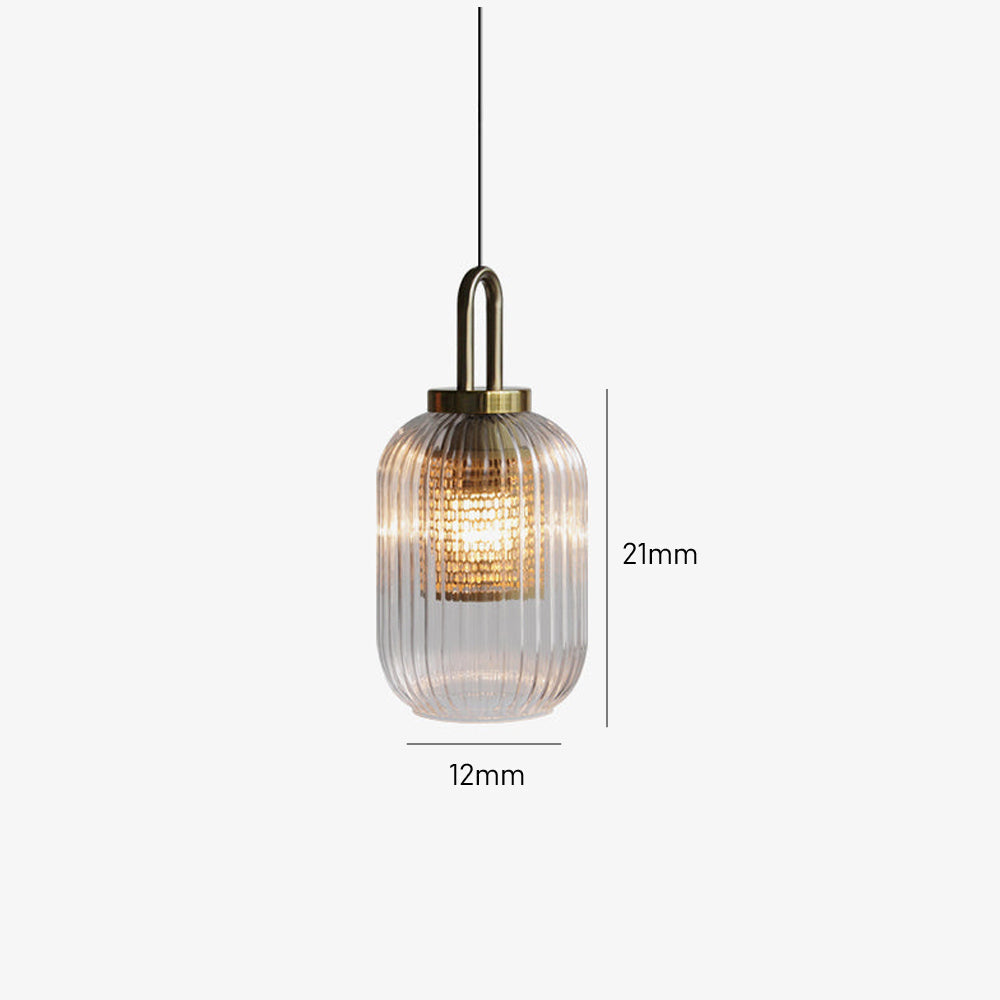 Handmade Clear Glass Brass Pendant