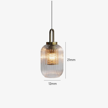Handmade Clear Glass Brass Pendant