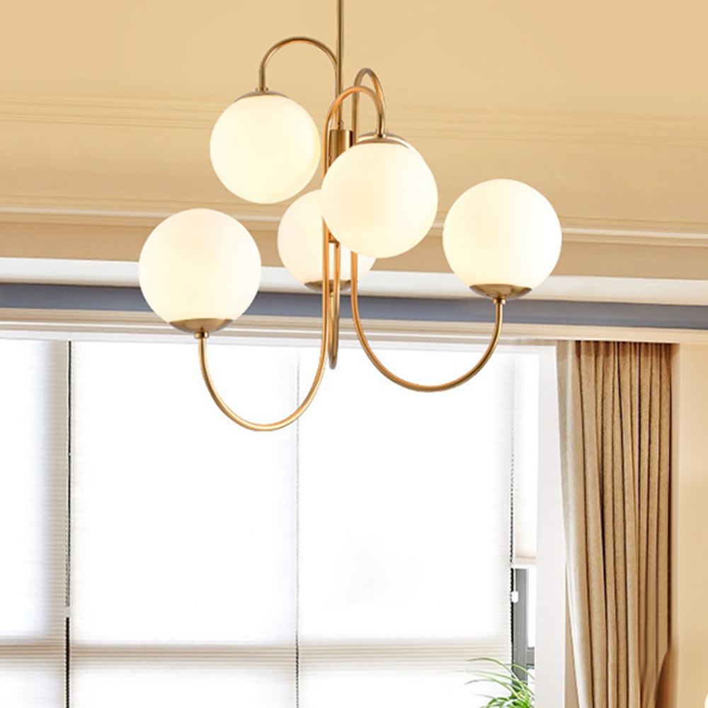 Gooseneck Orb 6-Light Chandelier