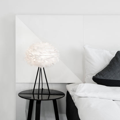 White and Grey Feather Table Lamp
