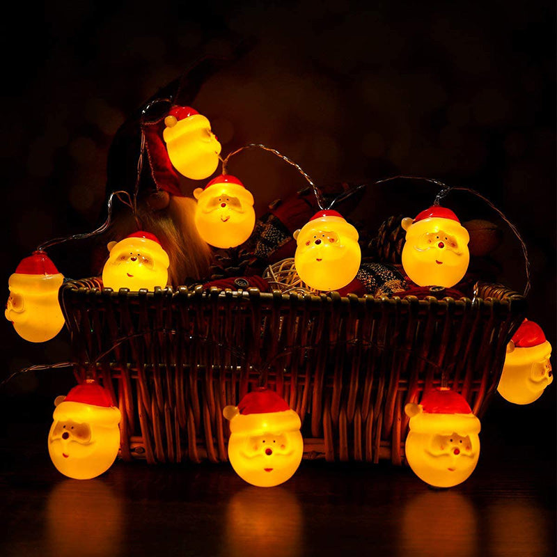 Snowman and Santa Christmas String Lights