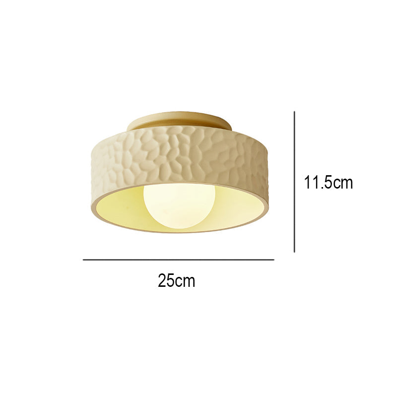 Cream Circular Hallway Ceiling Lamp