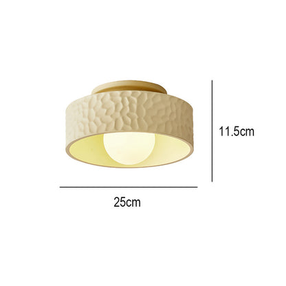 Cream Circular Hallway Ceiling Lamp