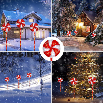 Candy Cane Christmas Path Lights