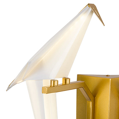 3-Bird Circular Origami Chandelier in Gold