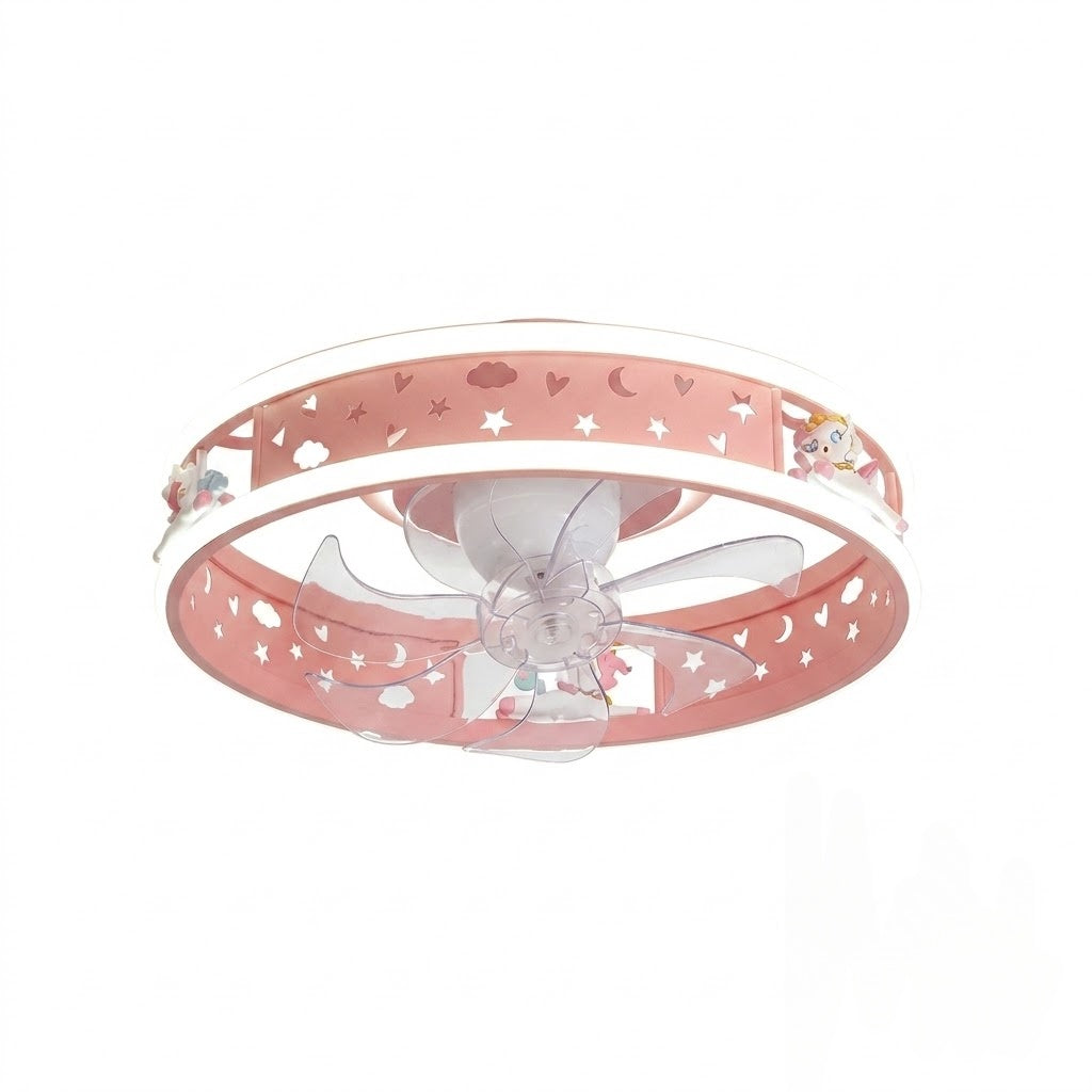 Kids Round Ceiling Fan with LED Light
