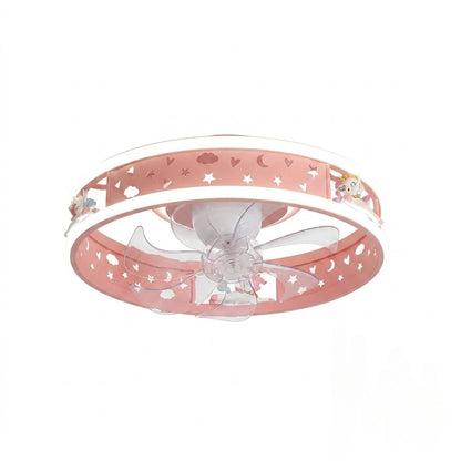 Kids Round Ceiling Fan with LED Light