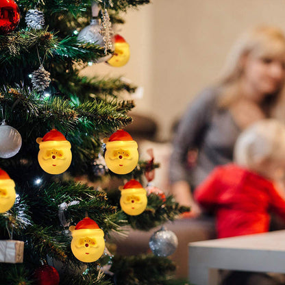 Snowman and Santa Christmas String Lights