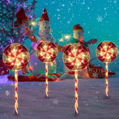 Candy Cane Christmas Path Lights