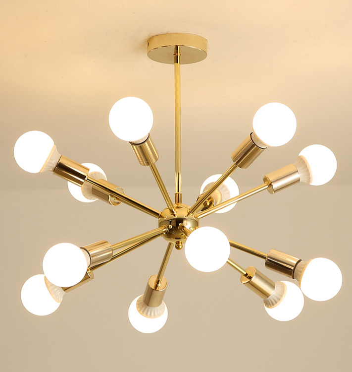 Gold Sputnik Starburst Chandelier