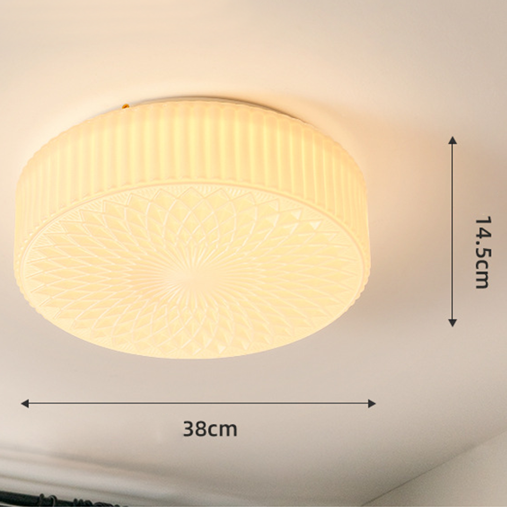 Retro Nostalgia Milky White Art Glass Ceiling Light