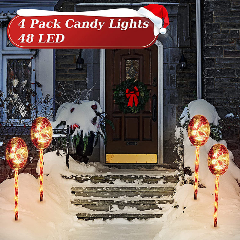 Candy Cane Christmas Path Lights
