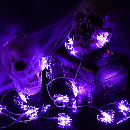 Halloween Purple Bat LED String Lights