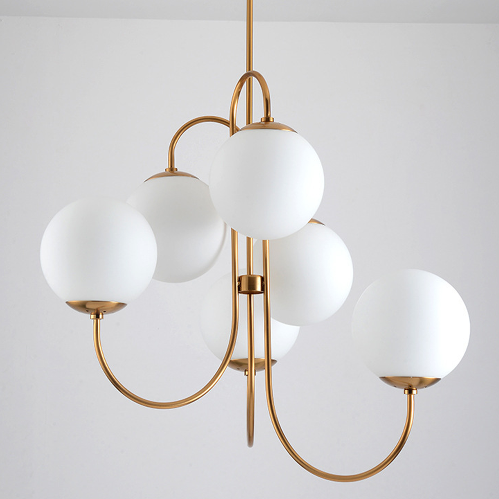 Gooseneck Orb 6-Light Chandelier
