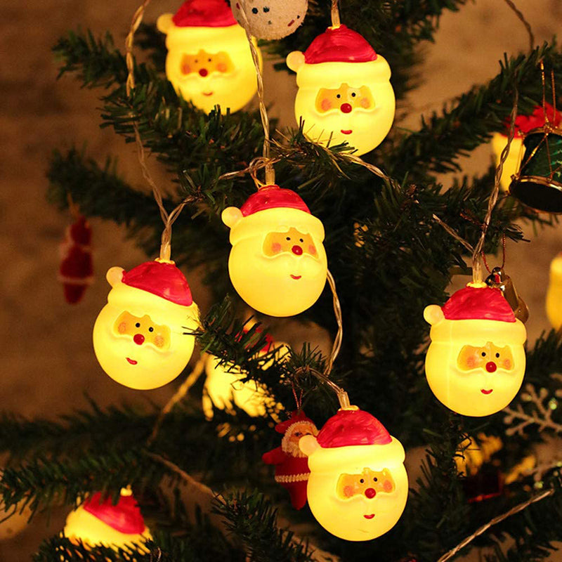 Snowman and Santa Christmas String Lights