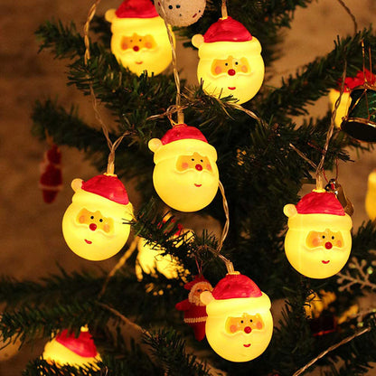 Snowman and Santa Christmas String Lights