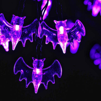 Halloween Purple Bat LED String Lights