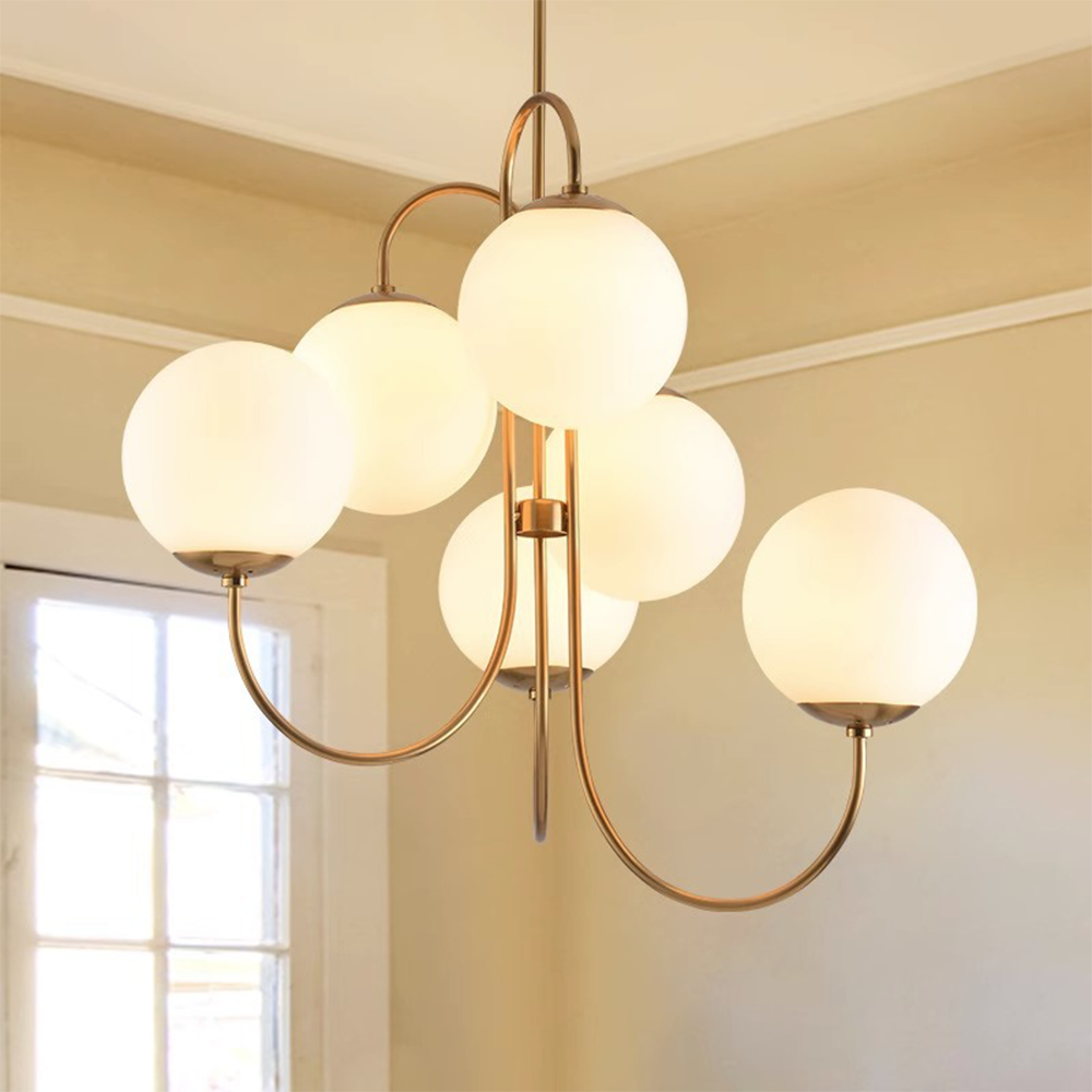 Gooseneck Orb 6-Light Chandelier