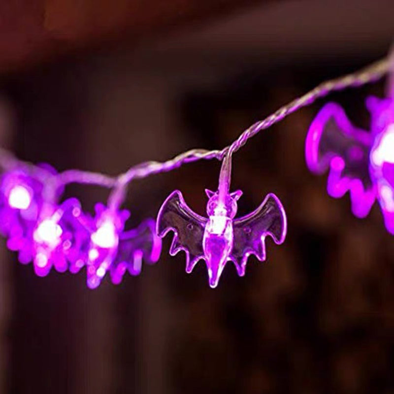 Halloween Purple Bat LED String Lights