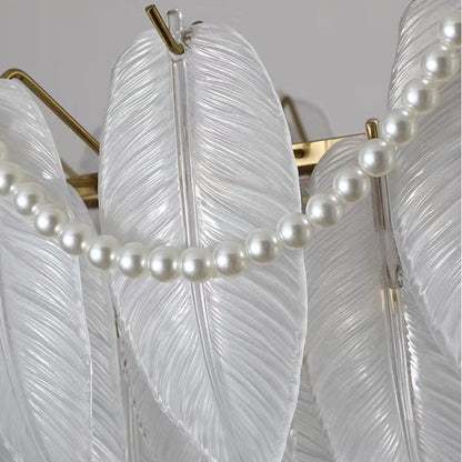 Tiered Crystal Feather Chandelier