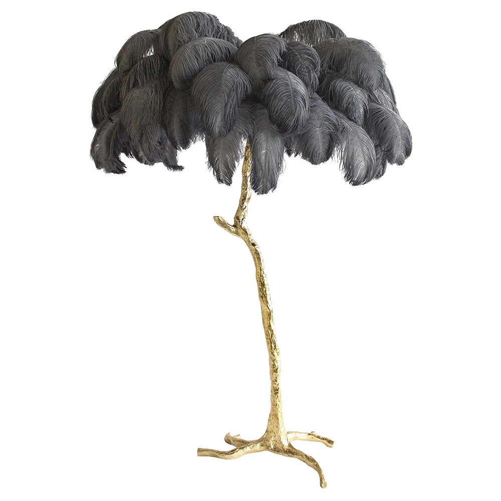 Ostrich Feather Floor Lamp, 160cm