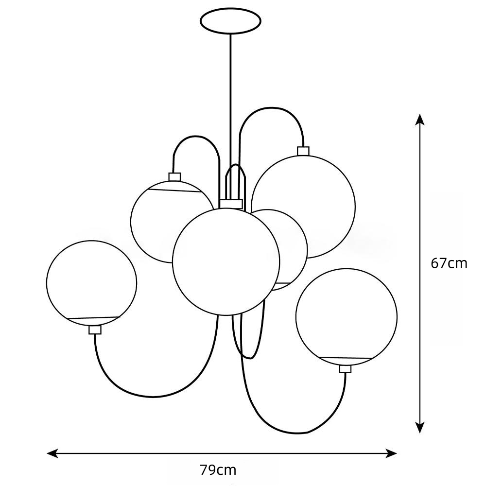 Gooseneck Orb 6-Light Chandelier