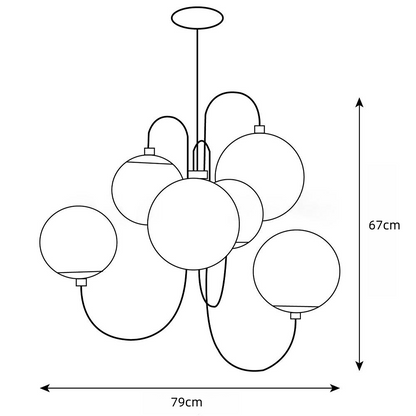 Gooseneck Orb 6-Light Chandelier