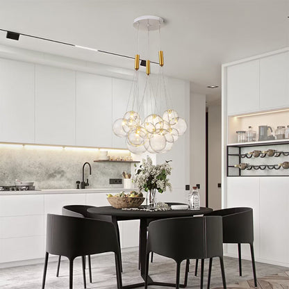 Nordic Glass Lamp Design Bubble Chandelier-[Modern pendant lighting for bedroom and living space]-Demolights UK
