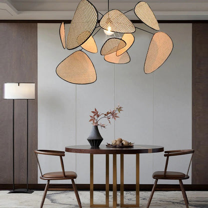 Cane Webbing Screen Chandelier