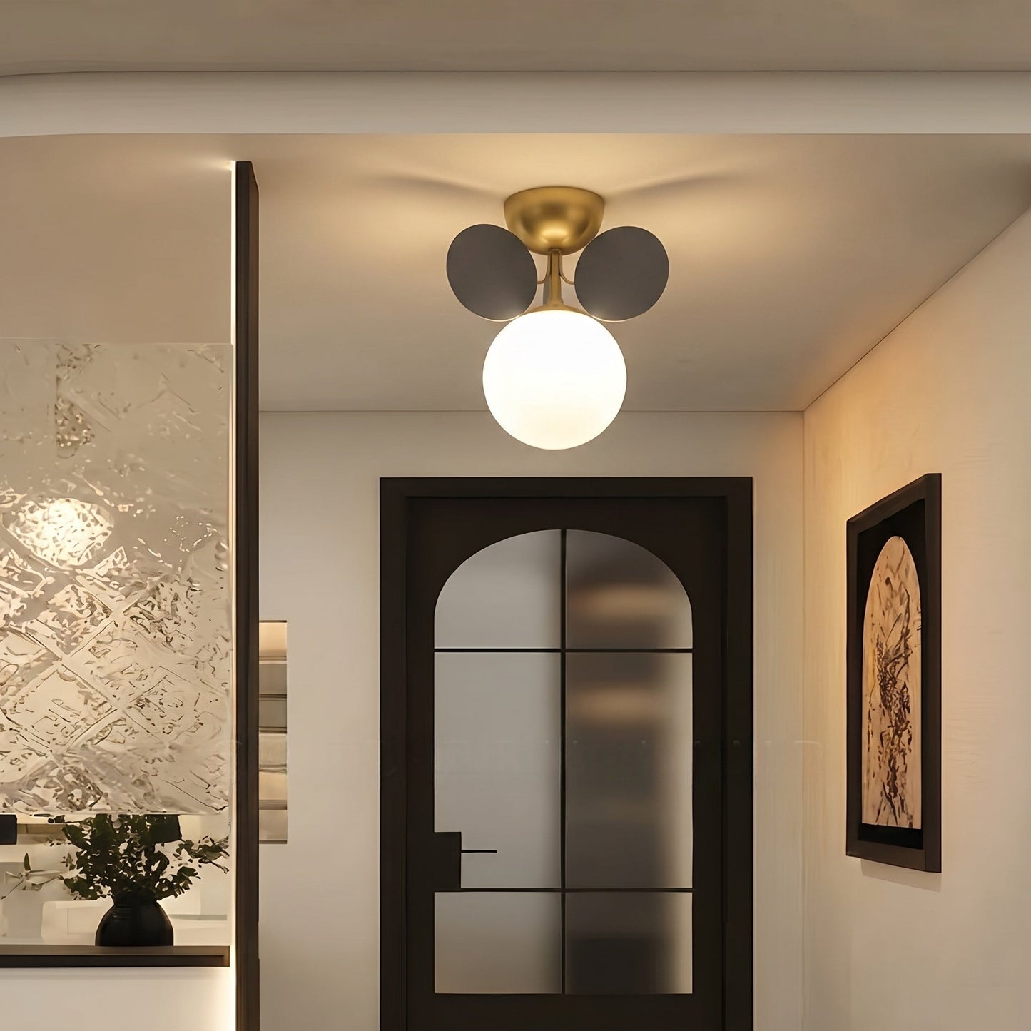 Grey Petal Flush Mount Ceiling Light