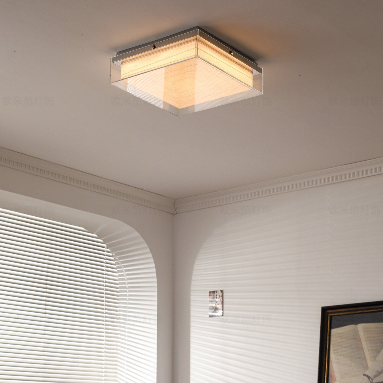 Layered Square Acrylic Flush Mount