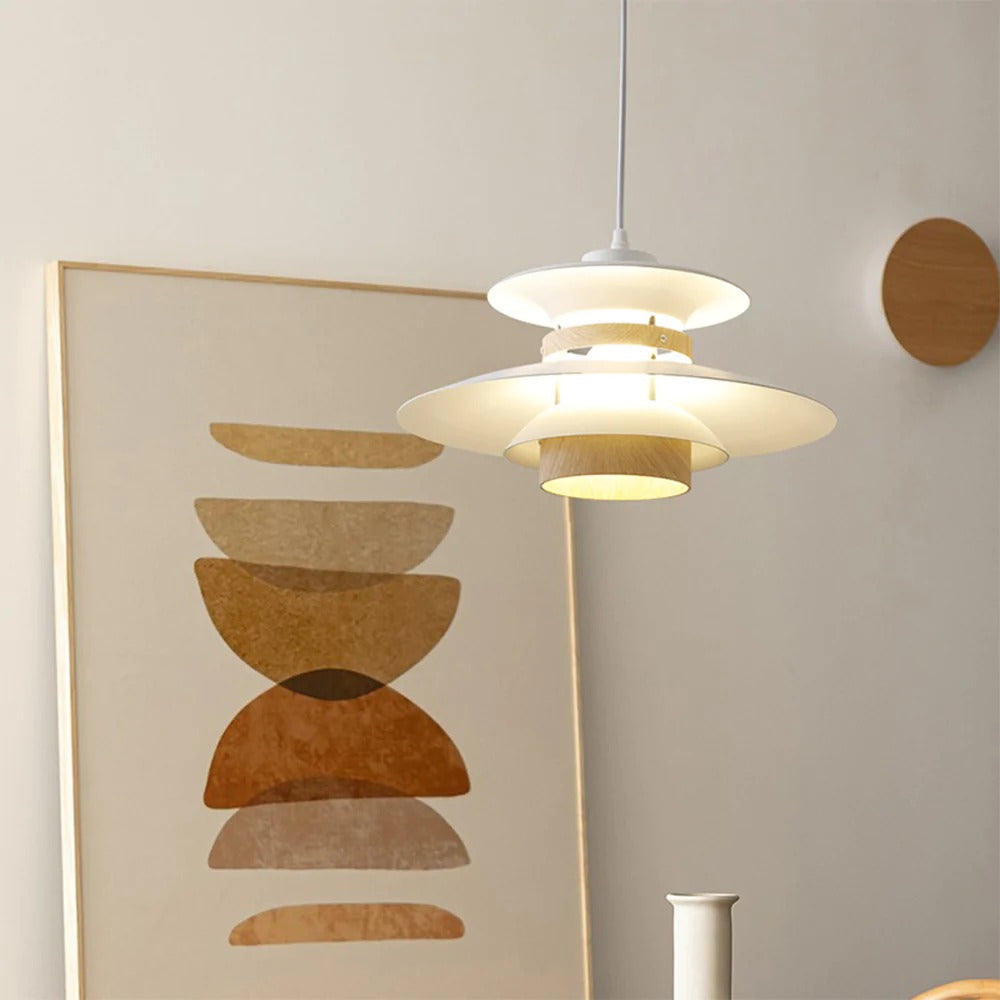Nordic Wood and Aluminium Pendant Light